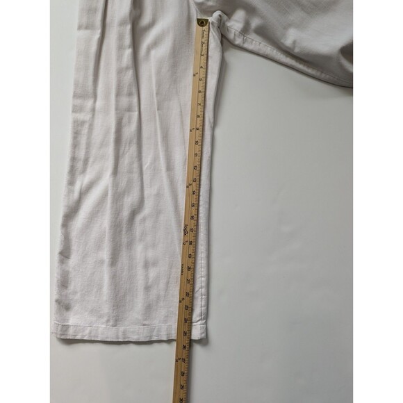 Abercrombie & Fitch White Linen Blend Pull On Pleated Pants - Picture 11 of 12